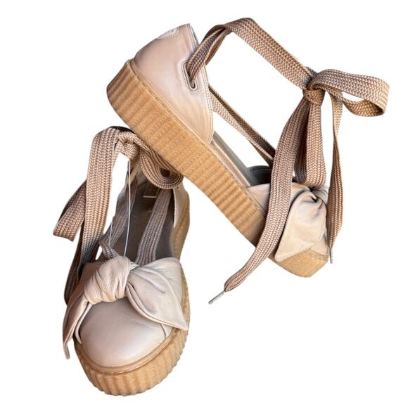 Fenty Puma by Rhianna Beige Bow Ballerina Style Creeper Sandals size 10 - Picture 10 of 16